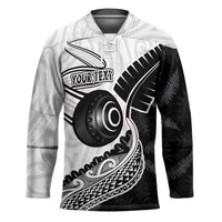 Personalised Aotearoa Lawn Bowls Hockey Jersey Maori and Silver Fern Half Style LT03 Unisex White - Polynesian Pride