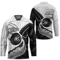 Personalised Aotearoa Lawn Bowls Hockey Jersey Maori and Silver Fern Half Style LT03 - Polynesian Pride