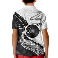Personalised Aotearoa Lawn Bowls Kid Polo Shirt Maori and Silver Fern Half Style LT03 - Polynesian Pride