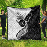 Personalised Aotearoa Lawn Bowls Quilt Maori and Silver Fern Half Style - Polynesian Pride