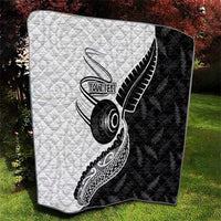 Personalised Aotearoa Lawn Bowls Quilt Maori and Silver Fern Half Style - Polynesian Pride