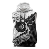Personalised Aotearoa Lawn Bowls Sleeveless Hoodie Maori and Silver Fern Half Style - Polynesian Pride