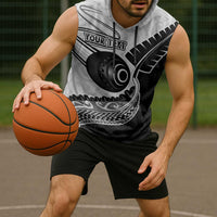 Personalised Aotearoa Lawn Bowls Sleeveless Hoodie Maori and Silver Fern Half Style - Polynesian Pride