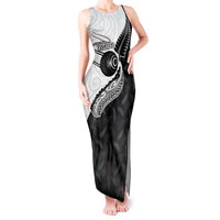 Personalised Aotearoa Lawn Bowls Tank Maxi Dress Maori and Silver Fern Half Style LT03 Women White - Polynesian Pride