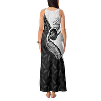 Personalised Aotearoa Lawn Bowls Tank Maxi Dress Maori and Silver Fern Half Style LT03 - Polynesian Pride