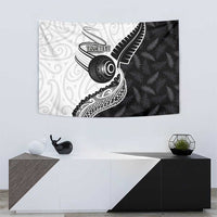 Personalised Aotearoa Lawn Bowls Tapestry Maori and Silver Fern Half Style - Polynesian Pride