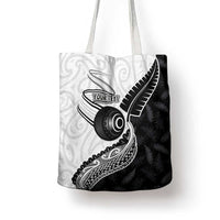 Personalised Aotearoa Lawn Bowls Tote Bag Maori and Silver Fern Half Style - Polynesian Pride