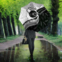 Personalised Aotearoa Lawn Bowls Umbrella Maori and Silver Fern Half Style - Polynesian Pride