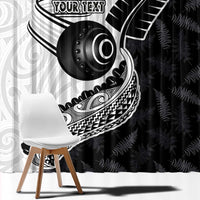 Personalised Aotearoa Lawn Bowls Window Curtain Maori and Silver Fern Half Style - Polynesian Pride