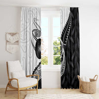 Personalised Aotearoa Lawn Bowls Window Curtain Maori and Silver Fern Half Style - Polynesian Pride