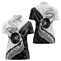Personalised Aotearoa Lawn Bowls Women Polo Shirt Maori and Silver Fern Half Style - Polynesian Pride