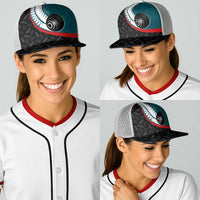 Aotearoa Lawn Bowls Baseball Net Cap Maori and Silver Fern Sporty Style Teal Color LT03 - Polynesian Pride