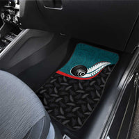Aotearoa Lawn Bowls Car Mats Maori and Silver Fern Sporty Style Teal Color - Polynesian Pride