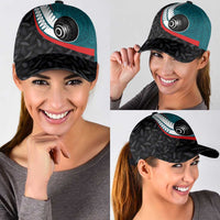 Aotearoa Lawn Bowls Classic Cap Maori and Silver Fern Sporty Style Teal Color - Polynesian Pride