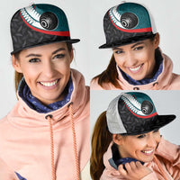 Aotearoa Lawn Bowls Mesh Trucker Cap Maori and Silver Fern Sporty Style Teal Color LT03 - Polynesian Pride