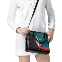 Personalised Aotearoa Lawn Bowls Shoulder Handbag Maori and Silver Fern Sporty Style Teal Color - Polynesian Pride