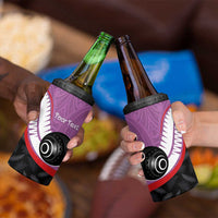 Personalised Aotearoa Lawn Bowls 4 in 1 Can Cooler Tumbler Maori and Silver Fern Sporty Style Pink Color - Polynesian Pride