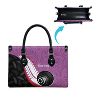Personalised Aotearoa Lawn Bowls Leather Bag Maori and Silver Fern Sporty Style Pink Color - Polynesian Pride