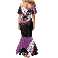 Personalised Aotearoa Lawn Bowls Mermaid Dress Maori and Silver Fern Sporty Style Pink Color - Polynesian Pride