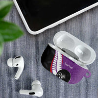 Personalised Aotearoa Lawn Bowls AirPods Case Maori and Silver Fern Sporty Style Purple Color - Polynesian Pride