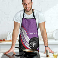 Personalised Aotearoa Lawn Bowls Apron Maori and Silver Fern Sporty Style Purple Color - Polynesian Pride