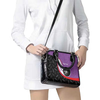 Personalised Aotearoa Lawn Bowls Shoulder Handbag Maori and Silver Fern Sporty Style Purple Color - Polynesian Pride