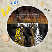 New Zealand and Australia ANZAC Day Beach Blanket Soldier and Last Post Camouflage Pattern LT03 One Size 150cm Black - Polynesian Pride