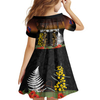 New Zealand and Australia ANZAC Day Family Matching Off Shoulder Maxi Dress and Hawaiian Shirt Soldier and Last Post Camouflage Pattern LT03 - Polynesian Pride