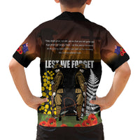 New Zealand and Australia ANZAC Day Kid Hawaiian Shirt Soldier and Last Post Camouflage Pattern LT03 - Polynesian Pride