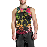 Hawaii Turtle Day Men Tank Top Polynesian Tattoo and Hibiscus Flowers LT03 - Polynesian Pride