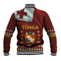 Tonga Independence Day Baseball Jacket National Flag and Emblem with Ngatu Art Pattern LT03 - Polynesian Pride