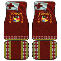 Tonga Independence Day Car Mats National Flag and Emblem with Ngatu Art Pattern LT03 - Polynesian Pride