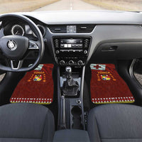 Tonga Independence Day Car Mats National Flag and Emblem with Ngatu Art Pattern LT03 Set 2pcs - Front Red - Polynesian Pride