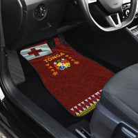 Tonga Independence Day Car Mats National Flag and Emblem with Ngatu Art Pattern LT03 - Polynesian Pride