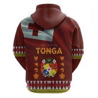 Tonga Independence Day Hoodie National Flag and Emblem with Ngatu Art Pattern