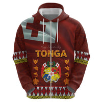 Tonga Independence Day Hoodie National Flag and Emblem with Ngatu Art Pattern
