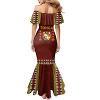 Tonga Independence Day Mermaid Dress National Flag and Emblem with Ngatu Art Pattern