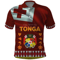 Tonga Independence Day Polo Shirt National Flag and Emblem with Ngatu Art Pattern