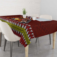 Tonga Independence Day Tablecloth National Flag and Emblem with Ngatu Art Pattern LT03 - Polynesian Pride