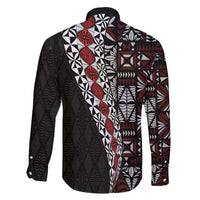 Tonga Ngatu Art Tattoo Polynesian Family Matching Long Sleeve Bodycon Dress and Hawaiian Shirt