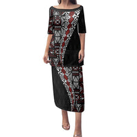 Tonga Ngatu Art Tattoo Polynesian Family Matching Puletasi and Hawaiian Shirt