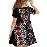 Tonga Ngatu Art Tattoo Polynesian Kid Short Sleeve Dress LT03 - Polynesian Pride