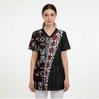 Tonga Ngatu Art Tattoo Polynesian Scrub Top LT03 - Polynesian Pride