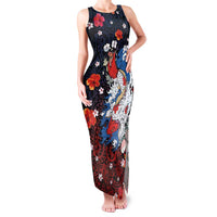 Hawaiian and Japanese Together Family Matching Tank Maxi Dress and Hawaiian Shirt Hibiscus and Koi Fish Polynesian Pattern Colorful Style