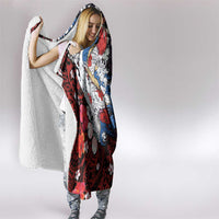 Hawaiian and Japanese Together Hooded Blanket Hibiscus and Koi Fish Polynesian Pattern Colorful Style LT03 - Polynesian Pride