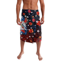 Hawaiian and Japanese Together Lavalava Hibiscus and Koi Fish Polynesian Pattern Colorful Style LT03 Red - Polynesian Pride