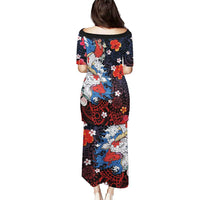Hawaiian and Japanese Together Puletasi Hibiscus and Koi Fish Polynesian Pattern Colorful Style LT03 - Polynesian Pride