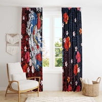 Hawaiian and Japanese Together Window Curtain Hibiscus and Koi Fish Polynesian Pattern Colorful Style LT03 - Polynesian Pride