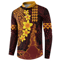 Hawaii Volcano Button Sweatshirt Polynesian and Kakau Pattern LT03 - Polynesian Pride