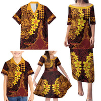 Hawaii Volcano Family Matching Puletasi and Hawaiian Shirt Polynesian and Kakau Pattern LT03 - Polynesian Pride